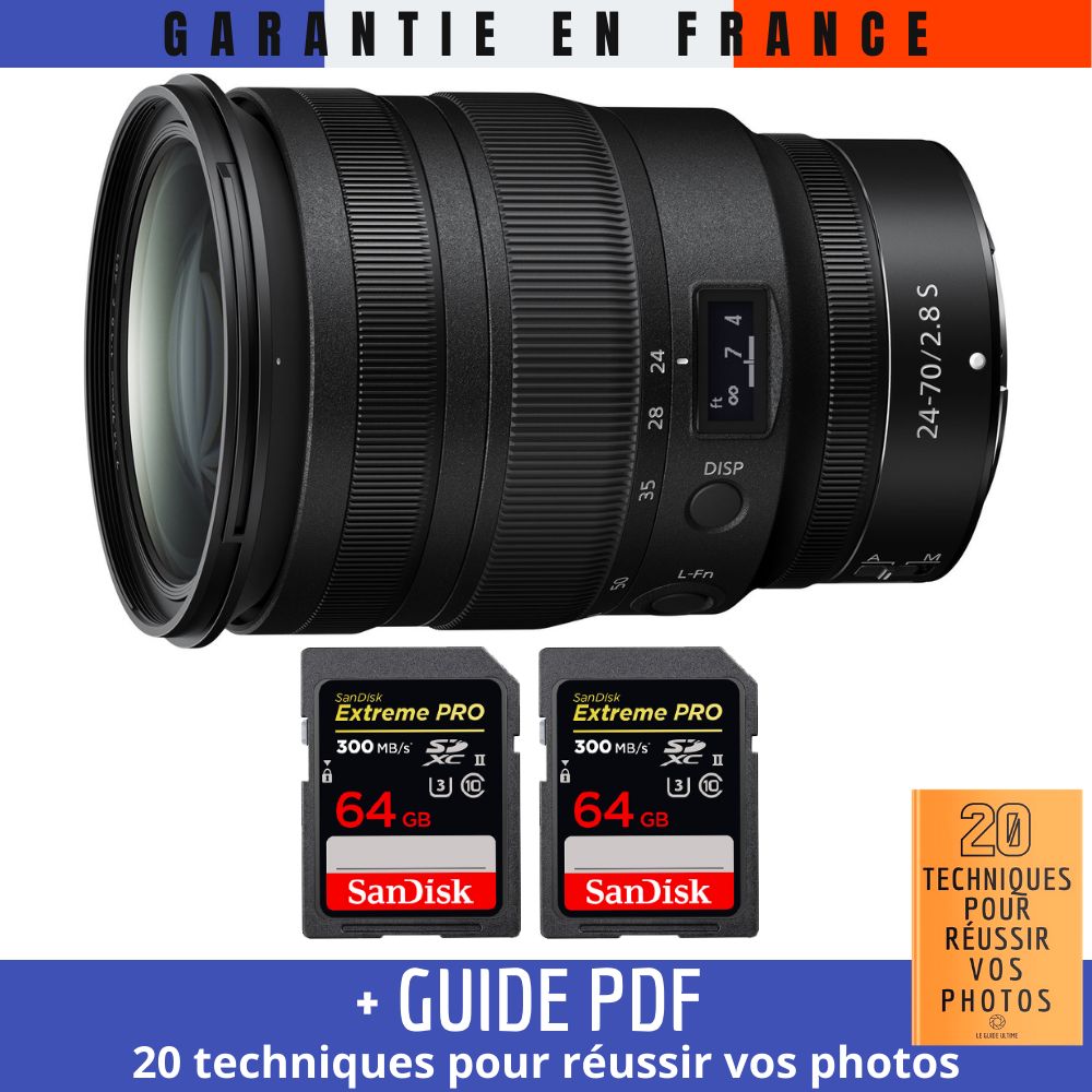Nikon Z 24 70mm f2.8 + 2 SanDisk UHS II 300 MB/ + Guide PDF 20 TECHNIQUES POUR RÉUSSIR VOS PHOTOS - vue 2