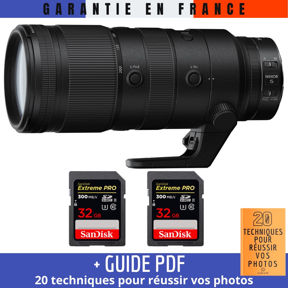 Nikon Z 70 200mm f2.8 VR + 2 SanDisk UHS II 300 MB/ + Guide PDF 20 TECHNIQUES POUR RÉUSSIR VOS PHOTOS - vue 2