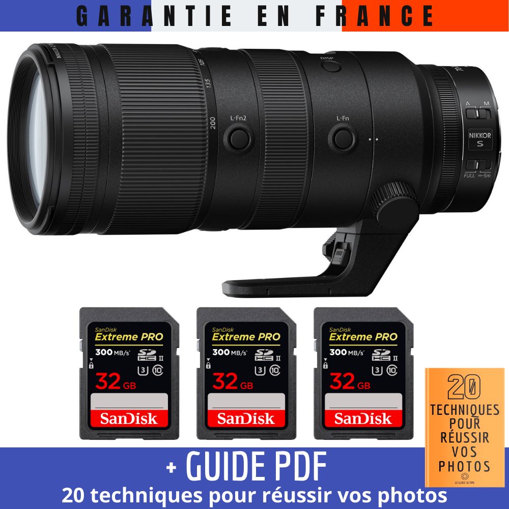 Nikon Z 70 200mm f2.8 VR + 3 SanDisk UHS II 300 MB/ + Guide PDF 20 TECHNIQUES POUR RÉUSSIR VOS PHOTOS - vue 2