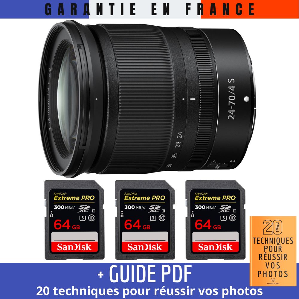Nikon Z 24 70mm f4 + 3 SanDisk UHS II 300 MB/ + Guide PDF 20 TECHNIQUES POUR RÉUSSIR VOS PHOTOS - vue 2