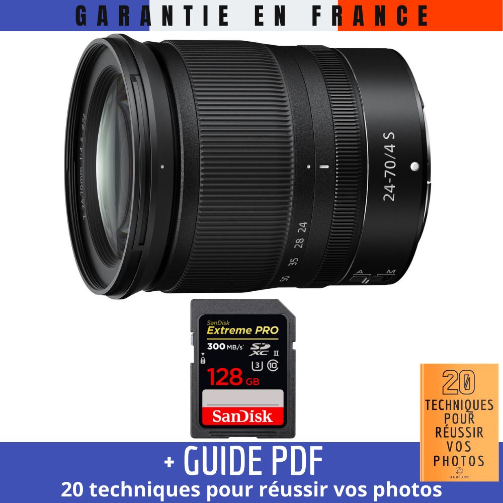 Nikon Z 24 70mm f4 + 1 SanDisk UHS II 300 MB/ + Guide PDF 20 TECHNIQUES POUR RÉUSSIR VOS PHOTOS