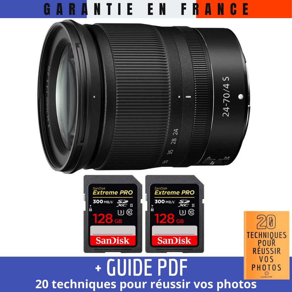 Nikon Z 24 70mm f4 + 2 SanDisk UHS II 300 MB/ + Guide PDF 20 TECHNIQUES POUR RÉUSSIR VOS PHOTOS