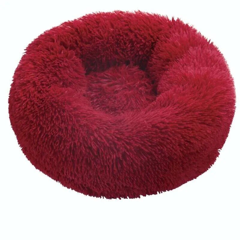 Lit Rond En Peluche Douce Et Longue Pour Chat,Meilleur Mir Pour Chien,Produits Pour Animaux De Compagnie,Coussin Polymère,Canapé De Couchage - Type Red-40cm