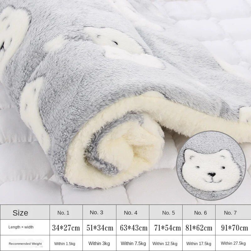 Tapis Épais Et Doux Pour Animaux De Compagnie,Lit De Chat Pour Chien,Tapis D'hiver Pour Chat,Couverture,Produits Pour Animaux De Compagnie,Lit Pour Chien,Pour Petits Et Gra - Type Grey Bear-32x25cm