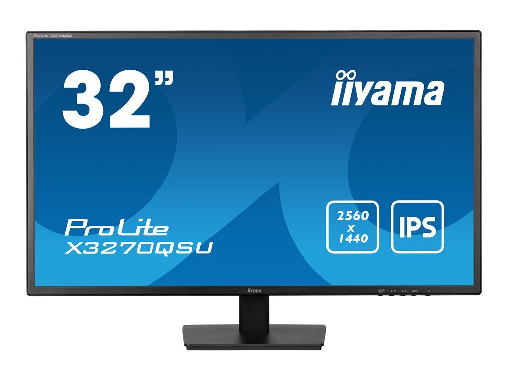 iiyama ProLite X3270QSU-B1 - Écran LED - 32 (31.5 visualisable) - 2560 x 1440 WQHD @ 100 Hz - IPS - 250 cd/m² - 1200:1 - 3 ms - 2xHDMI, DisplayPort - haut-parleurs - noir mat