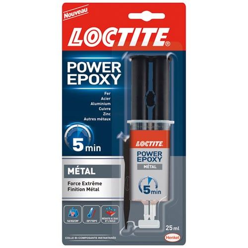 Colle Epoxy Métal 5 Min Seringue Loctite Le Tube De 25ml - vue 2