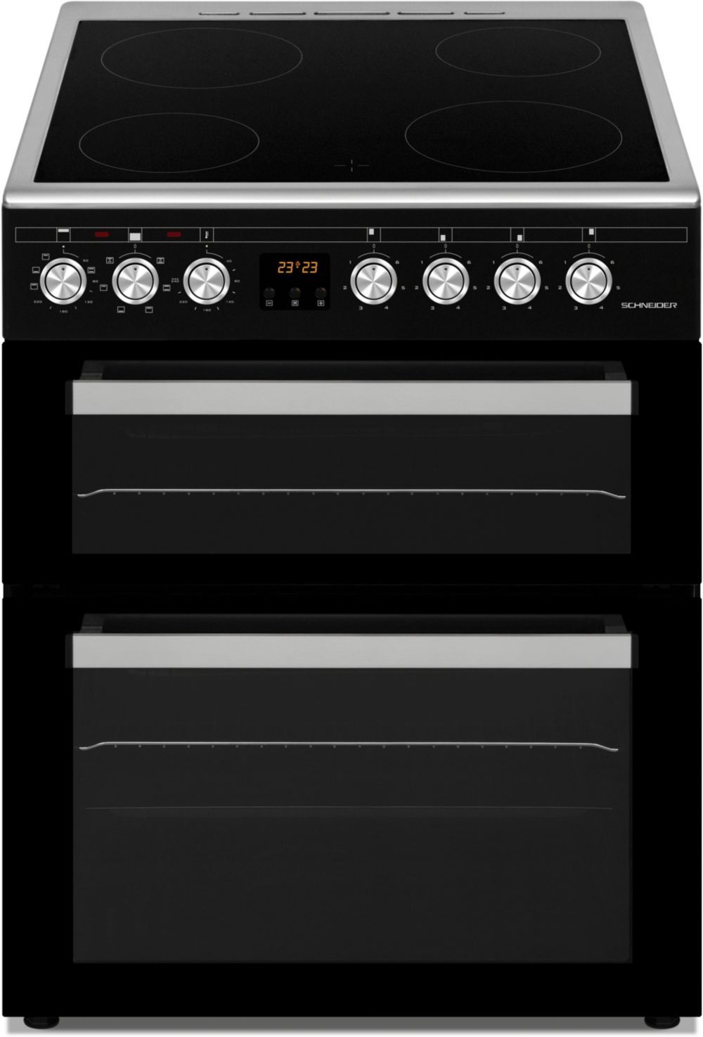 Cuisinière vitrocéramique SCHNEIDER SCV6DOB 4 foyers radiants Multifonction Nettoyage catalyse - vue 2