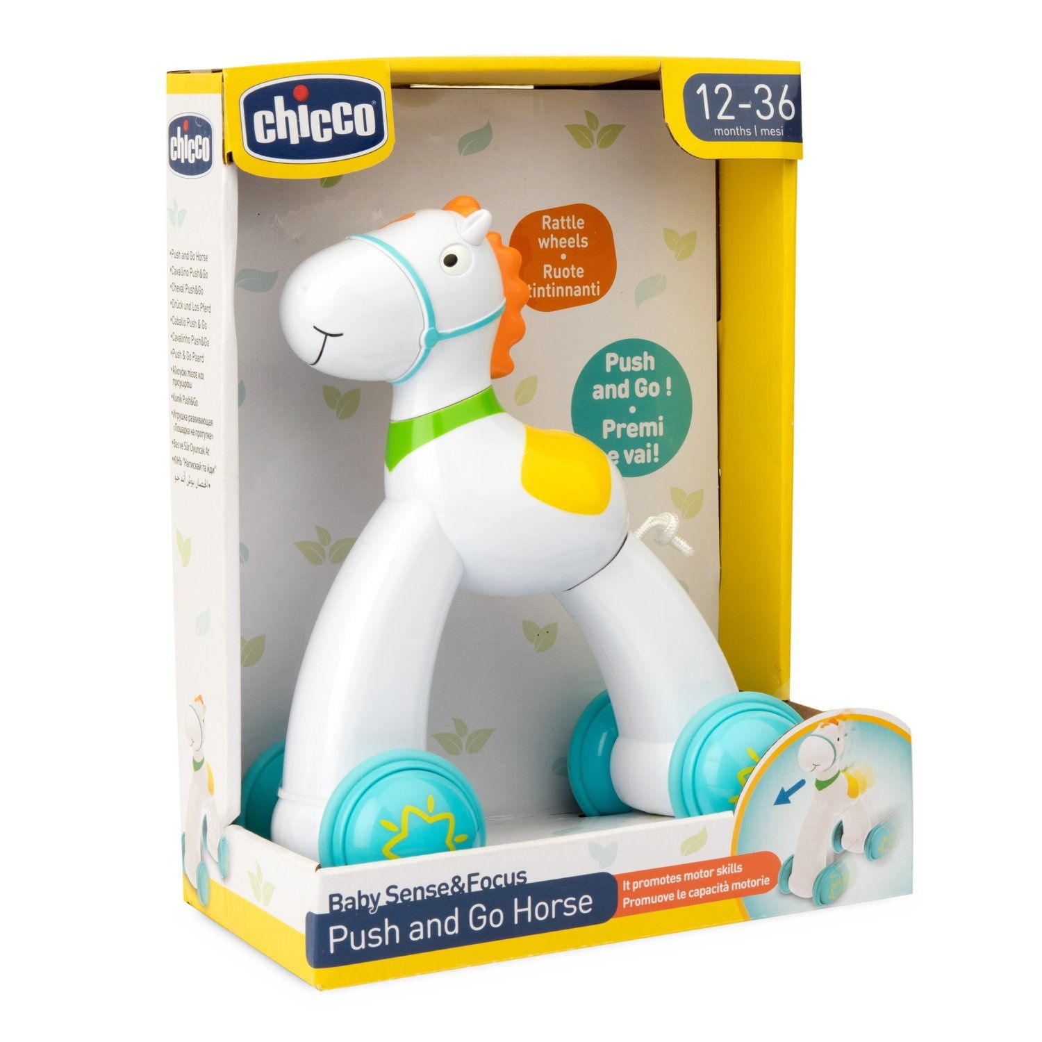 Chicco Cheval Push&Go Jouet pour Enfants 12 pour stimuler Les activités psychomotrices Encourage Les Enfants à Marcher Design coloré et Attrayant avec des Roues caoutchoutées - vue 2
