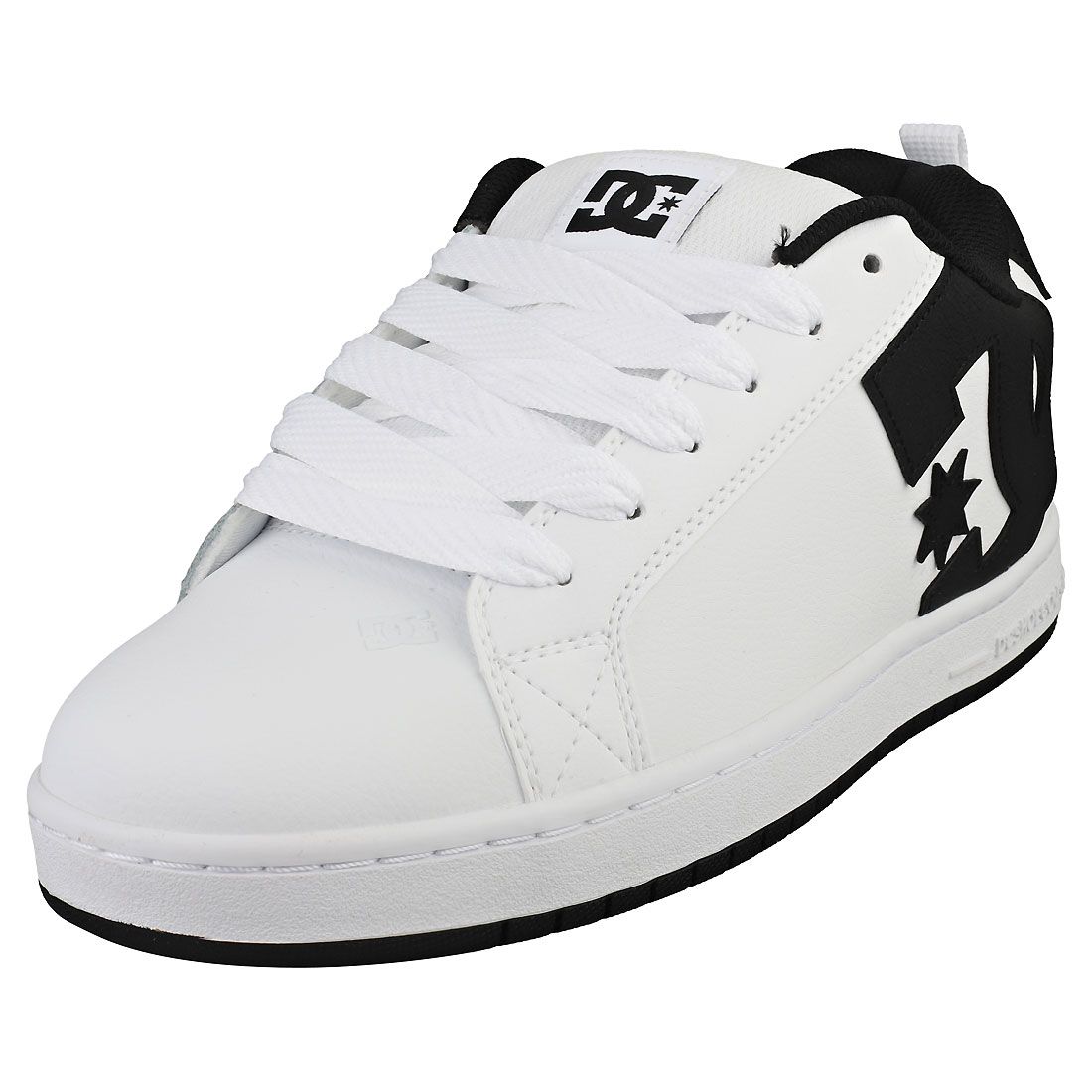 Chaussures Dc Shoes Court Graffiks Pour Homme - Baskets En Cuir Blanc Et Noir - 47