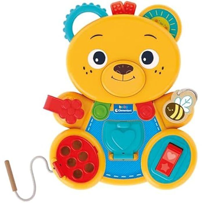 Clementoni 17856 Mon Centre d'activités Ourson Montessori Jouet D'éveil Jeu Montessori Développement pour Les Petits Jeu Dextérité Bébé Premier âge Cadeau Bébé