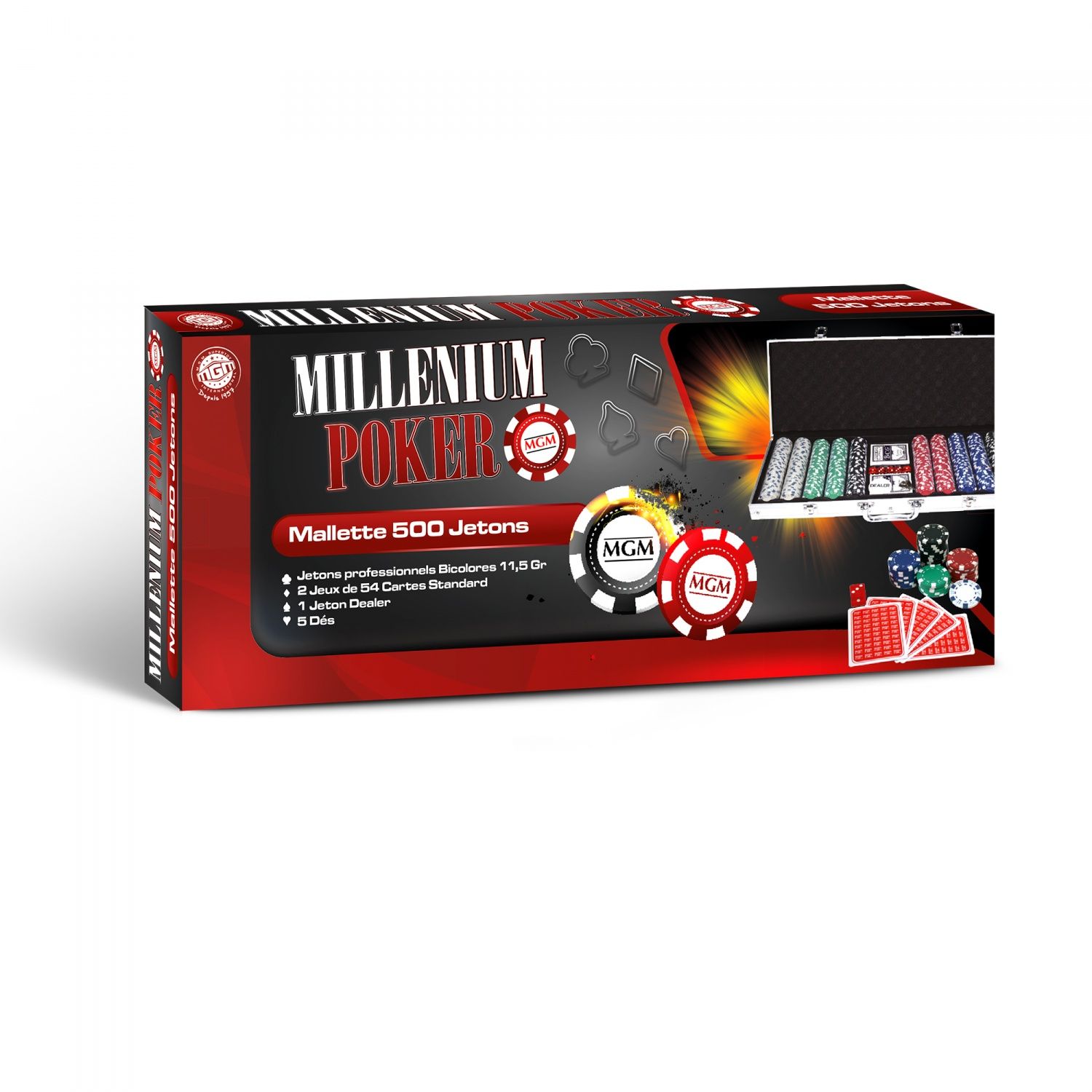 Jeux De Societe BteMallette Poker Aluminium 500 Jet