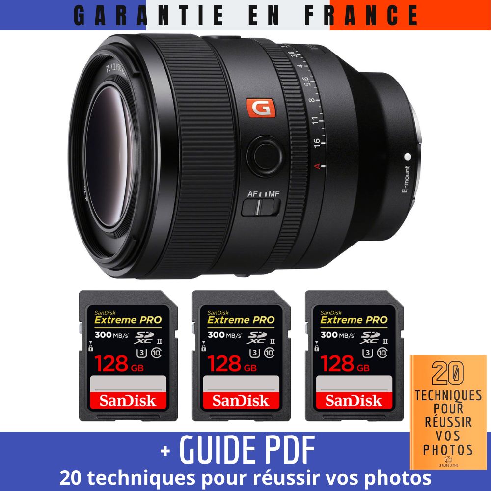 Sony FE 50mm f1.2 GM + 3 SanDisk Extreme PRO UHS II SDXC 300 MB/ + Guide PDF 20 TECHNIQUES POUR RÉUSSIR VOS PHOTOS - vue 2