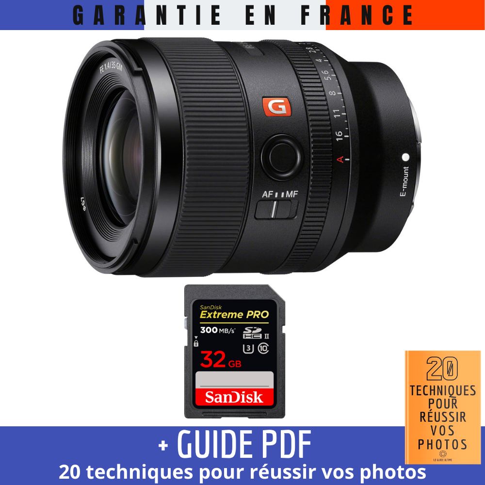 Sony FE 35mm f1.4 GM + 1 SanDisk Extreme PRO UHS II SDXC 300 MB/ + Guide PDF 20 TECHNIQUES POUR RÉUSSIR VOS PHOTOS