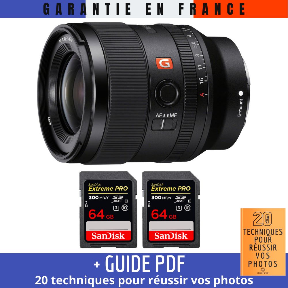 Sony FE 35mm f1.4 GM + 2 SanDisk Extreme PRO UHS II SDXC 300 MB/ + Guide PDF 20 TECHNIQUES POUR RÉUSSIR VOS PHOTOS - vue 3