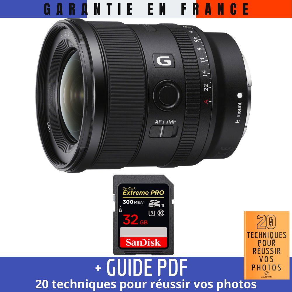 Sony FE 20mm f1.8 G + 1 SanDisk Extreme PRO UHS II SDXC 300 MB/ + Guide PDF 20 TECHNIQUES POUR RÉUSSIR VOS PHOTOS - vue 3