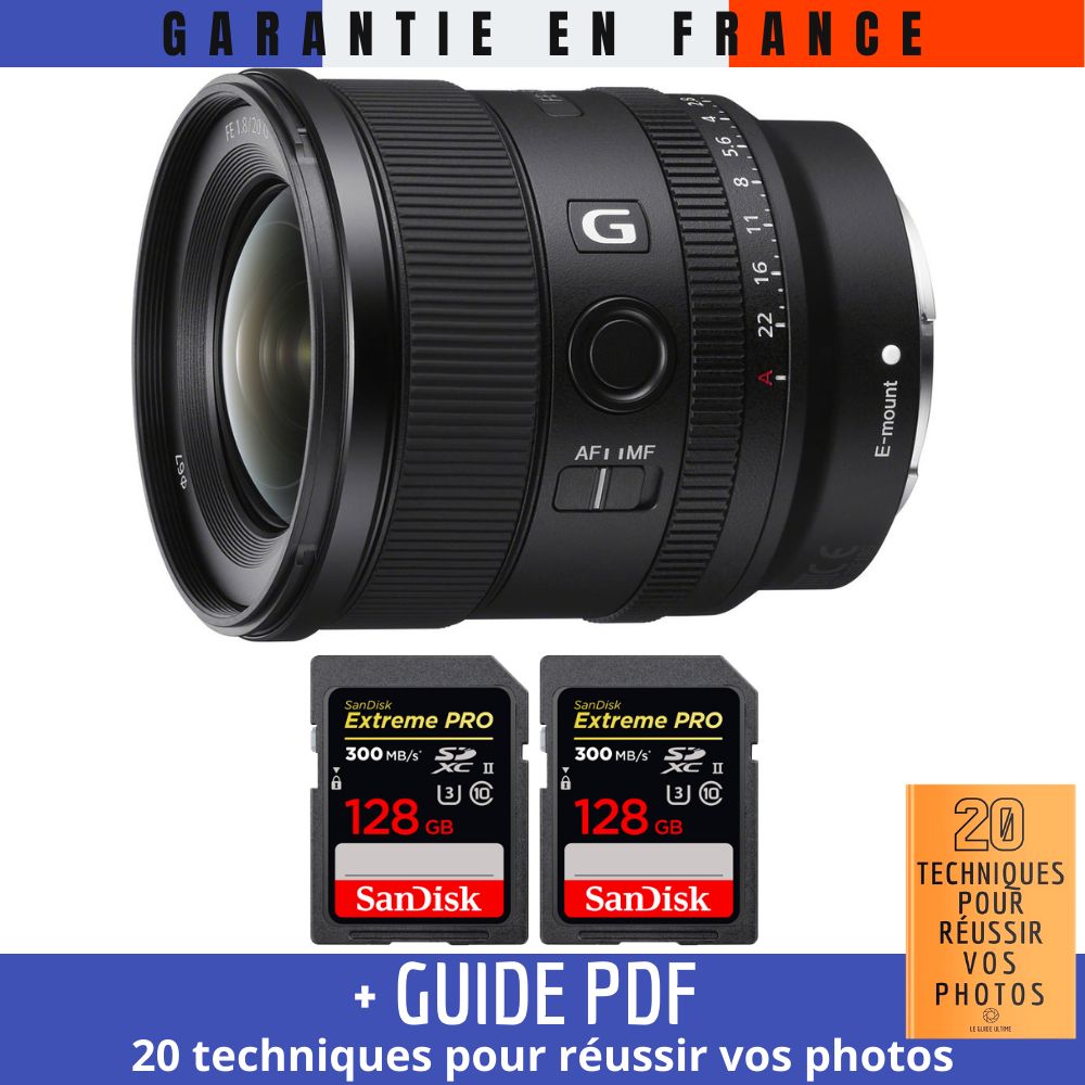 Sony FE 20mm f1.8 G + 2 SanDisk Extreme PRO UHS II SDXC 300 MB/ + Guide PDF 20 TECHNIQUES POUR RÉUSSIR VOS PHOTOS - vue 2
