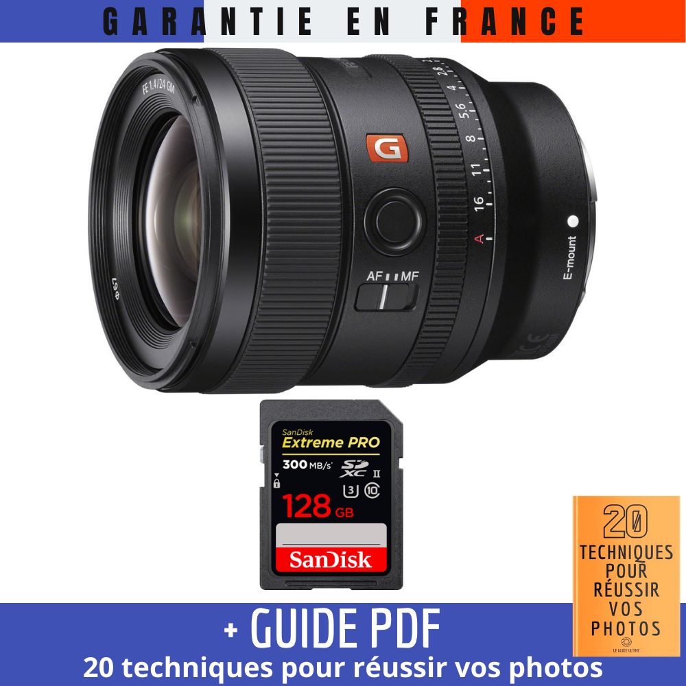 Sony FE 24mm f1.4 GM + 1 SanDisk UHS II 300 MB/ + Guide PDF 20 TECHNIQUES POUR RÉUSSIR VOS PHOTOS