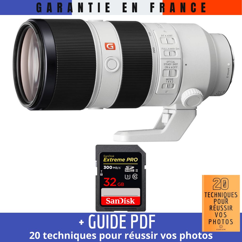 Sony FE 70 200mm f2.8 GM OSS + 1 SanDisk UHS II 300 MB/ + Guide PDF 20 TECHNIQUES POUR RÉUSSIR VOS PHOTOS
