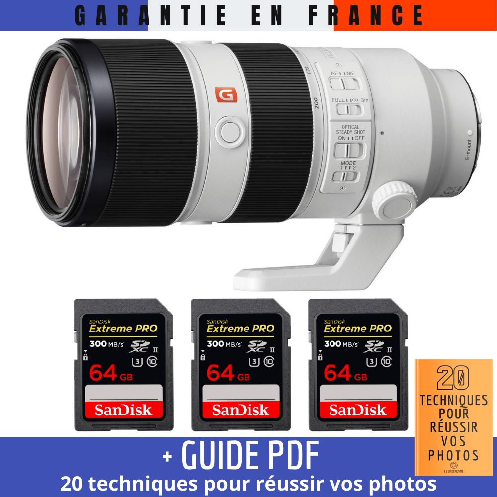 Sony FE 70 200mm f2.8 GM OSS + 3 SanDisk UHS II 300 MB/ + Guide PDF 20 TECHNIQUES POUR RÉUSSIR VOS PHOTOS - vue 3