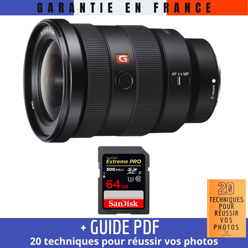 Sony FE 16 35mm f2.8 GM + 1 SanDisk UHS II 300 MB/ + Guide PDF 20 TECHNIQUES POUR RÉUSSIR VOS PHOTOS