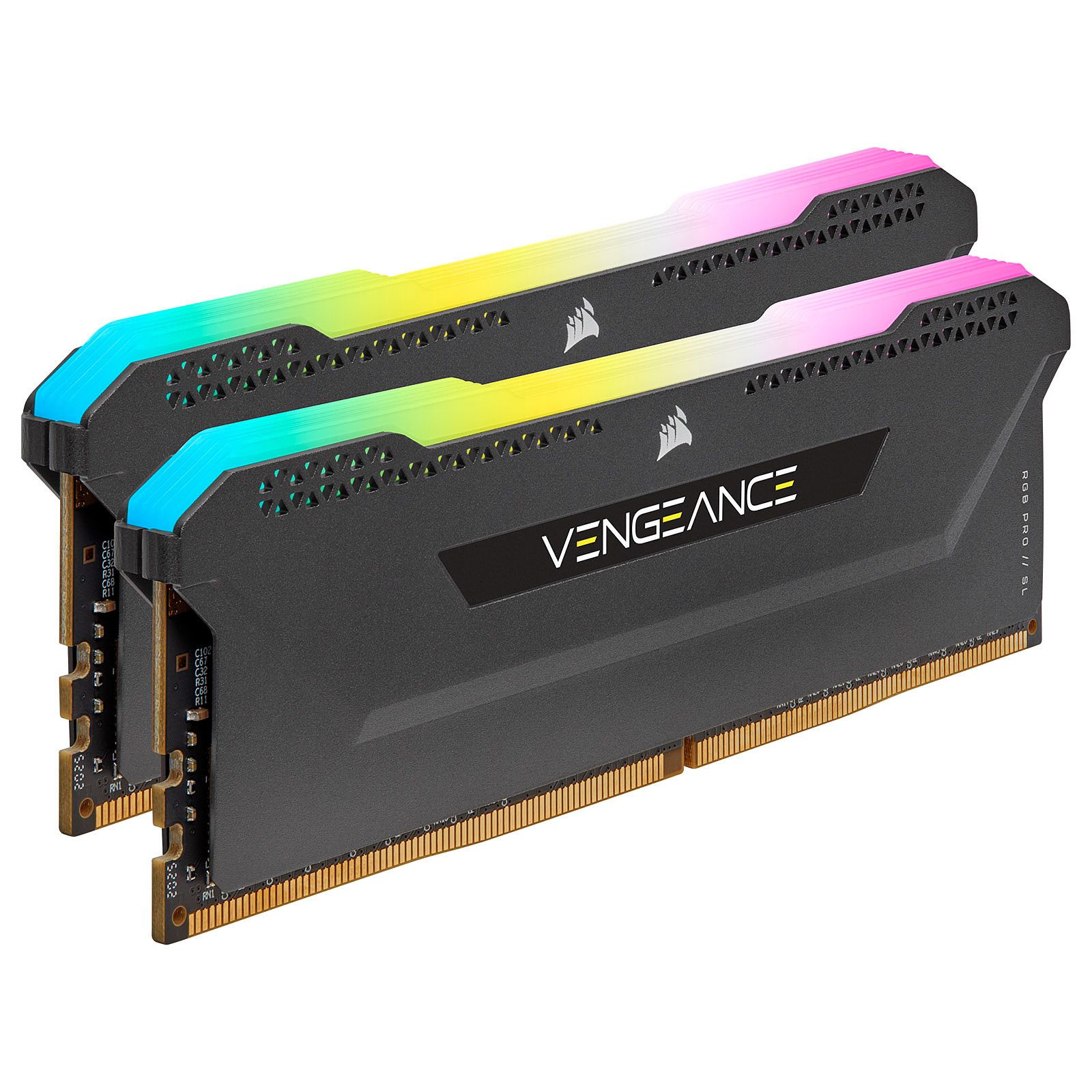 CORSAIR Vengeance RGB PRO SL - DDR4 - kit - 16 Go: 2 x 8 Go - DIMM 288 broches - 4000 MHz / PC4-32000 - CL18 - 1.35 V - mémoire sans tampon - non ECC - noir