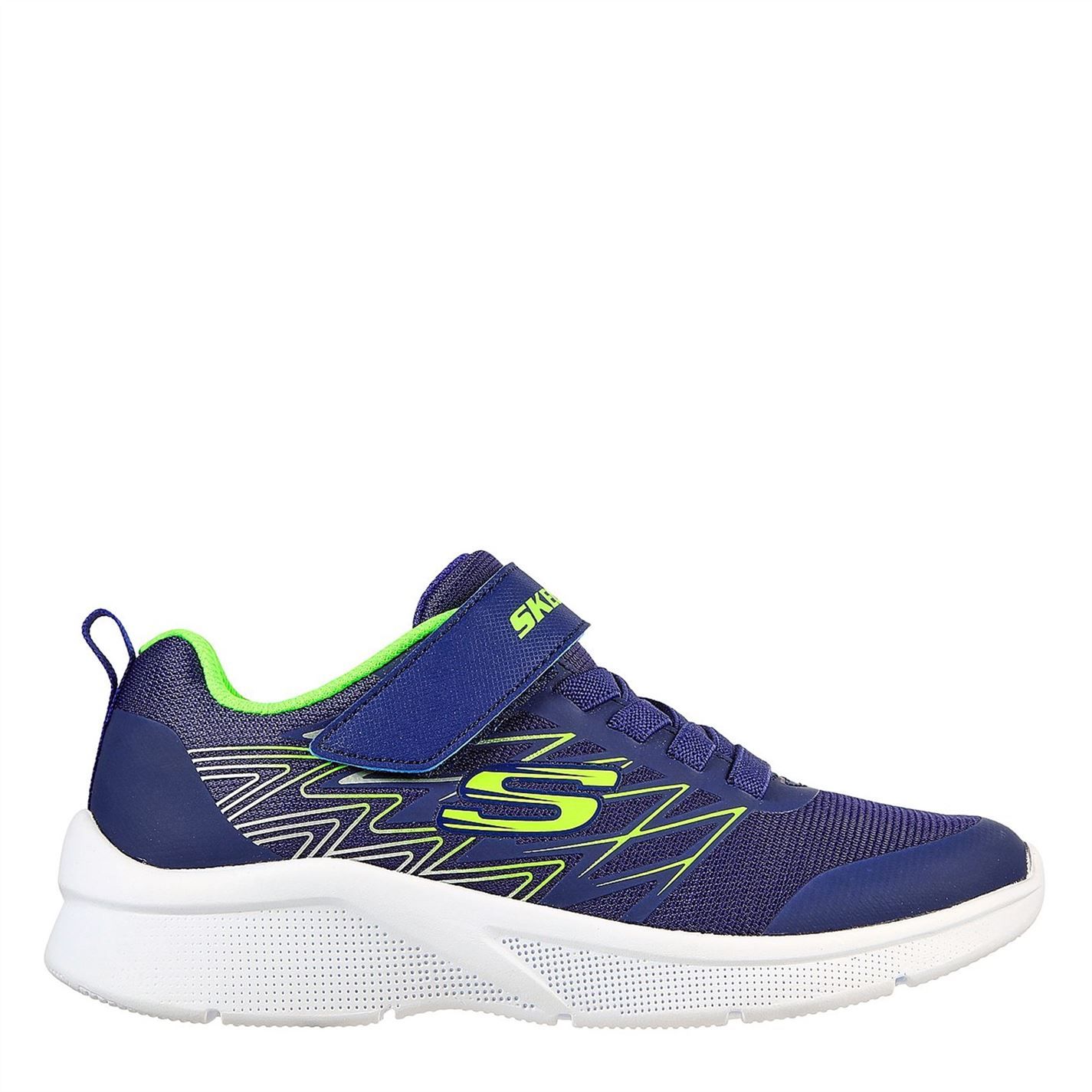 Skechers Microspec T Runners Baskets Chaussures De Course Garçons Couleur Bleu Marine/Lime Taille 28