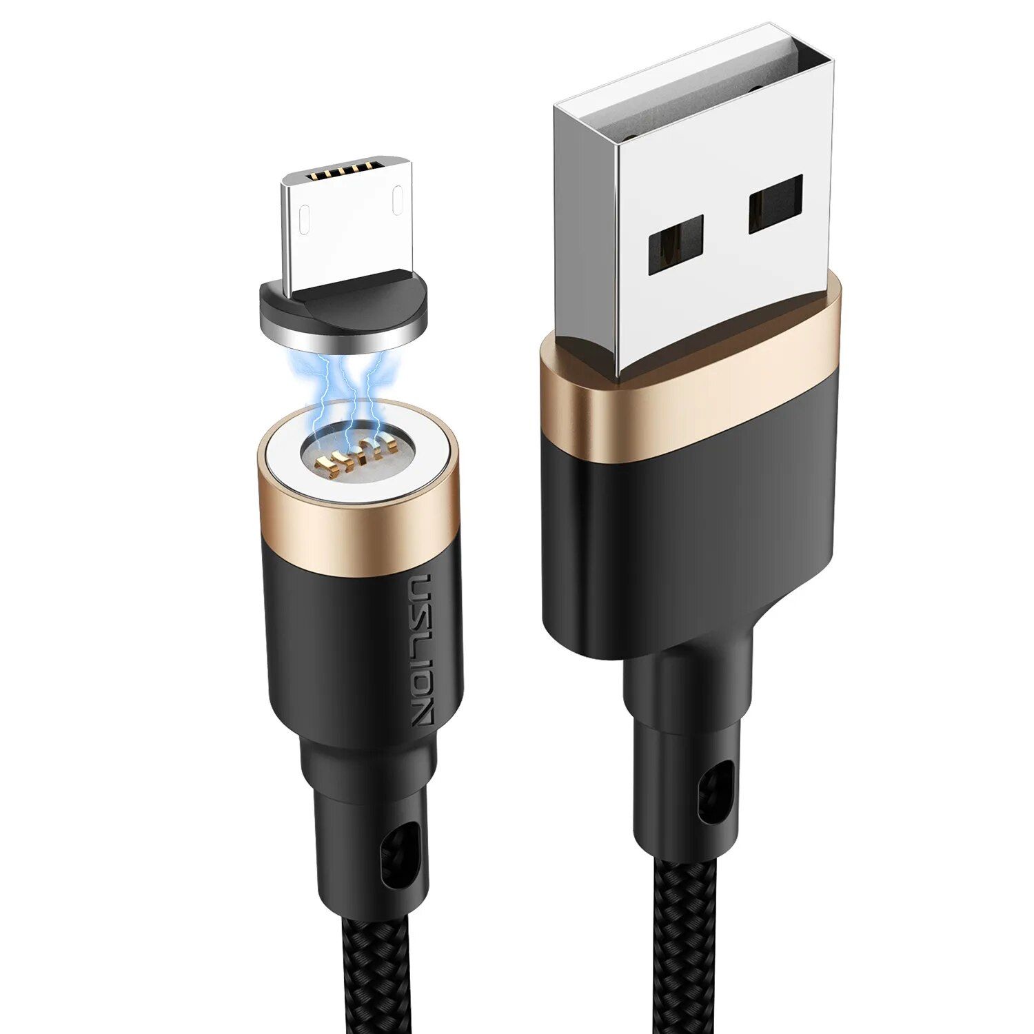 câble USB 3A à charge rapide,Micro aimant de Type C pour téléphone portable,données magnétiques,chargeur USB pour Xiaomi Samsung pour Iphone 11 XR - Type Gold-1m For Micro