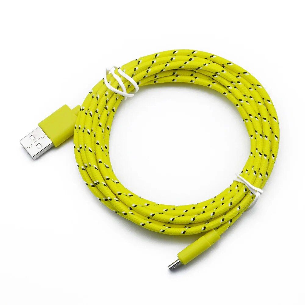 Câble Micro USB en Nylon Tressé pour Recharge Rapide et Transfert de Données,Cordon de Chargeur pour Téléphone Samsung,Huawei,Xiaomi et Android - Type Yellow-0.5m