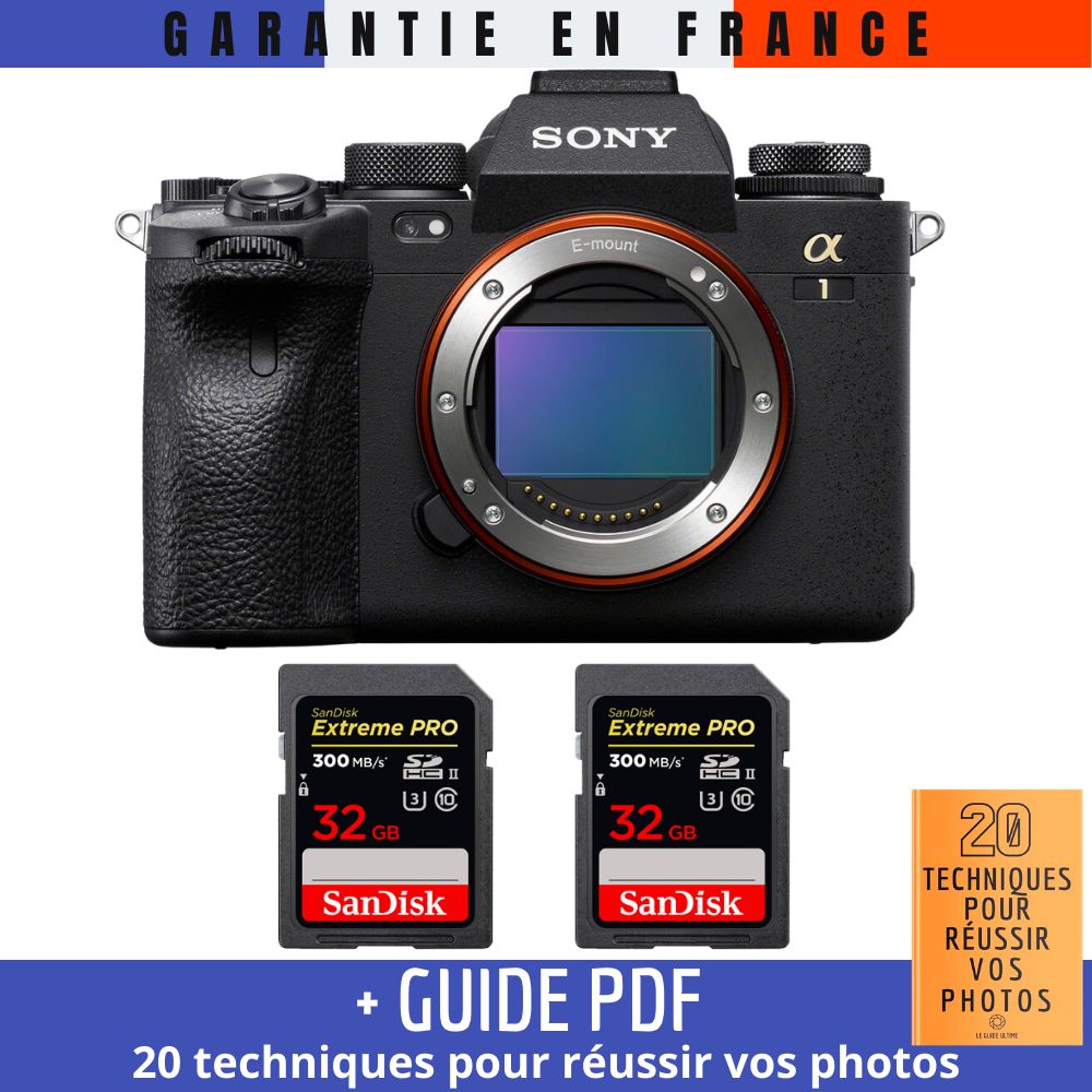 Sony A1 + 2 SanDisk Extreme PRO UHS II SDXC 300 MB/ + Guide PDF 20 TECHNIQUES POUR RÉUSSIR VOS PHOTOS