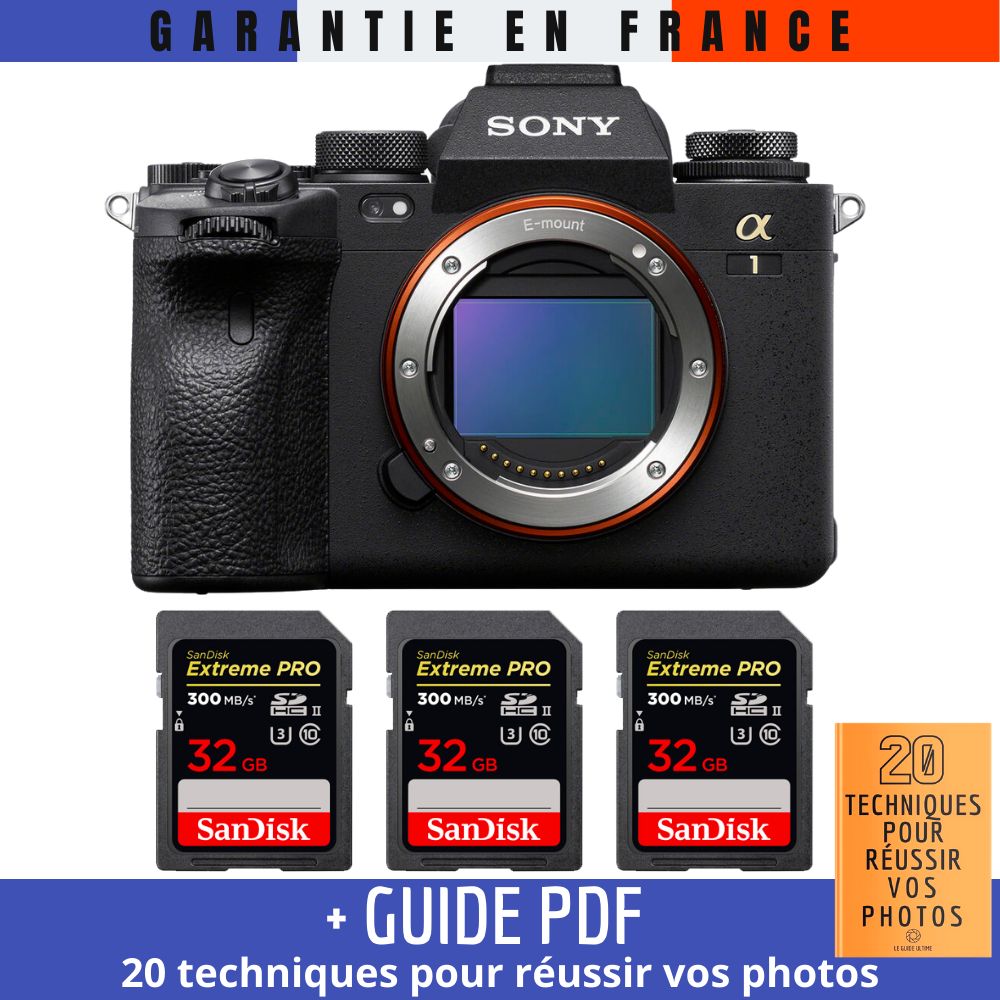 Sony A1 + 3 SanDisk Extreme PRO UHS II SDXC 300 MB/ + Guide PDF 20 TECHNIQUES POUR RÉUSSIR VOS PHOTOS - vue 3