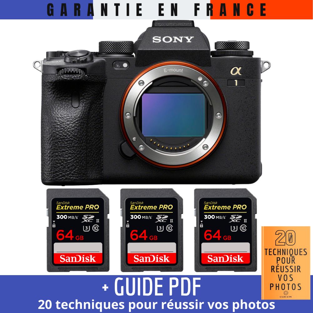 Sony A1 + 3 SanDisk Extreme PRO UHS II SDXC 300 MB/ + Guide PDF 20 TECHNIQUES POUR RÉUSSIR VOS PHOTOS