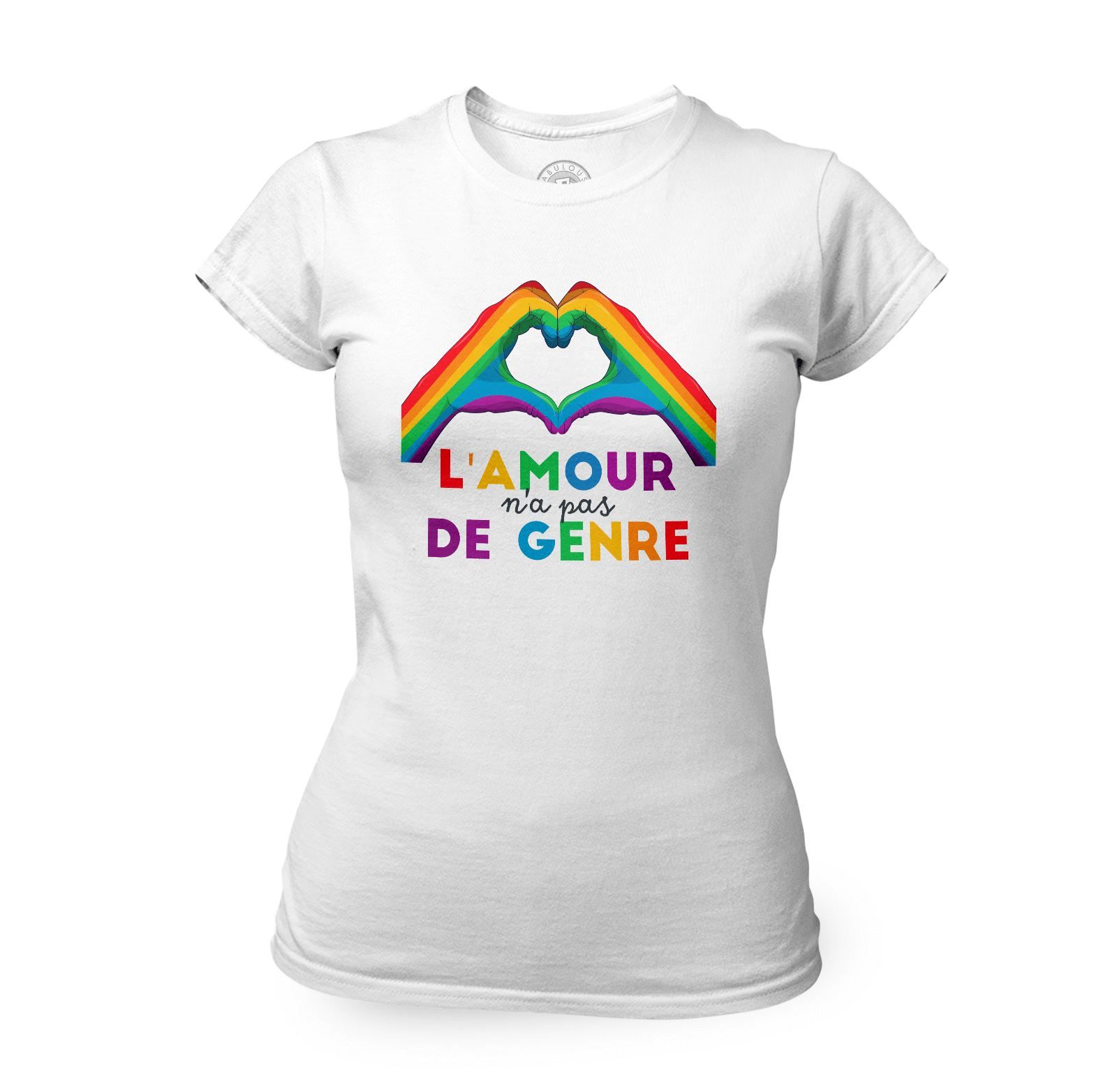 T-Shirt Femme Col Rond L'amour N'a Pas De Genre Lgbtq+ Gay Lesbien