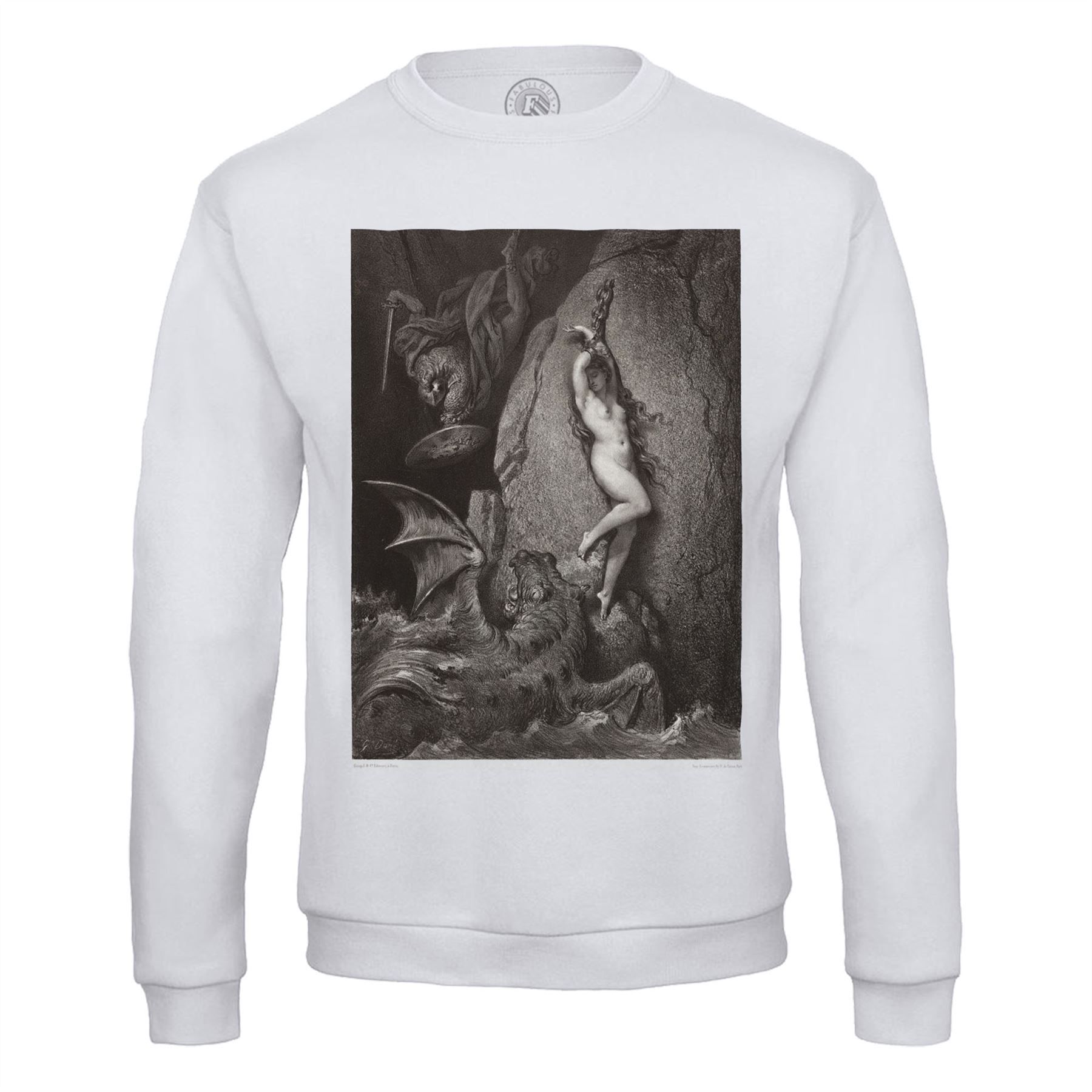 Sweat Shirt Homme Andromede Mythologie Greque Gustave Dore Lithographie