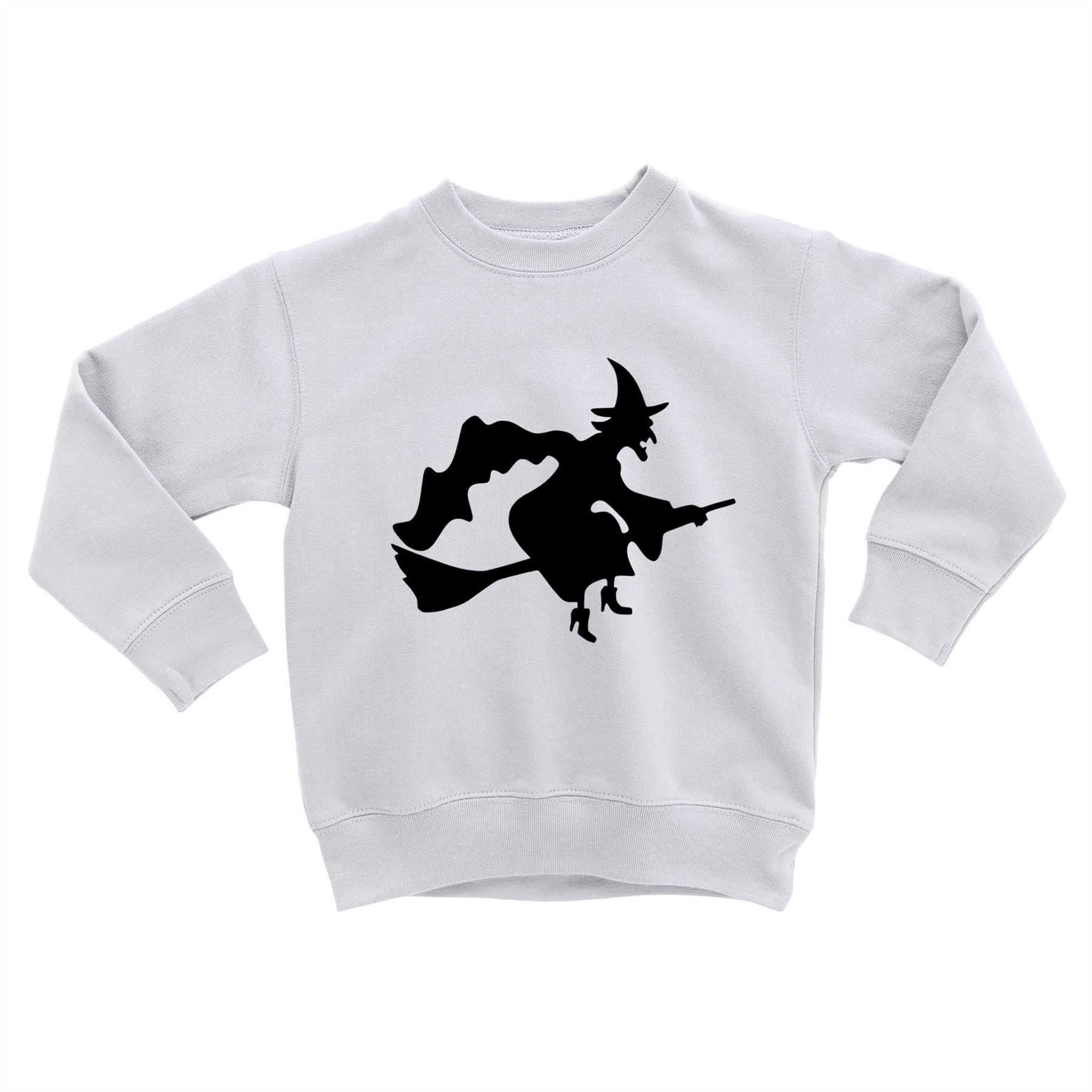 Sweatshirt Enfant Halloween Sorciere Balai Nez Crochu Magique