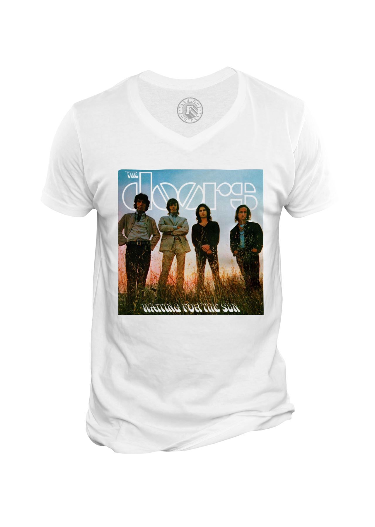 T-Shirt Homme Col V The Doors Jim Morrison Album Waiting For The Sun Rock 70's