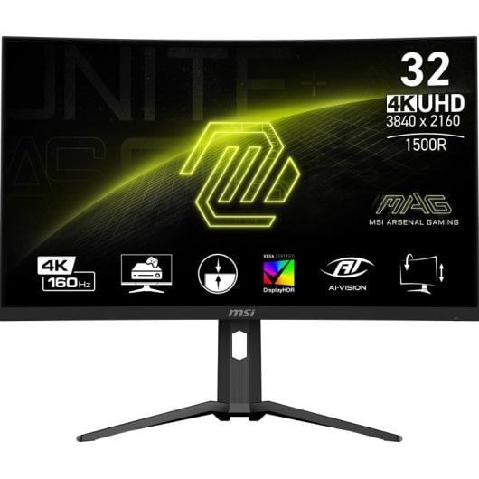 MSI MAG 321CUP Écran PC Gaming Incurvé 32" UHD Dalle VA 1500 3840x2160 160 Hz / 1 ms 16:9 Adaptive Sync DisplayPort 1. USB Type C DP Alt. avec Power Delivery HDMI 2.1 CEC - vue 7