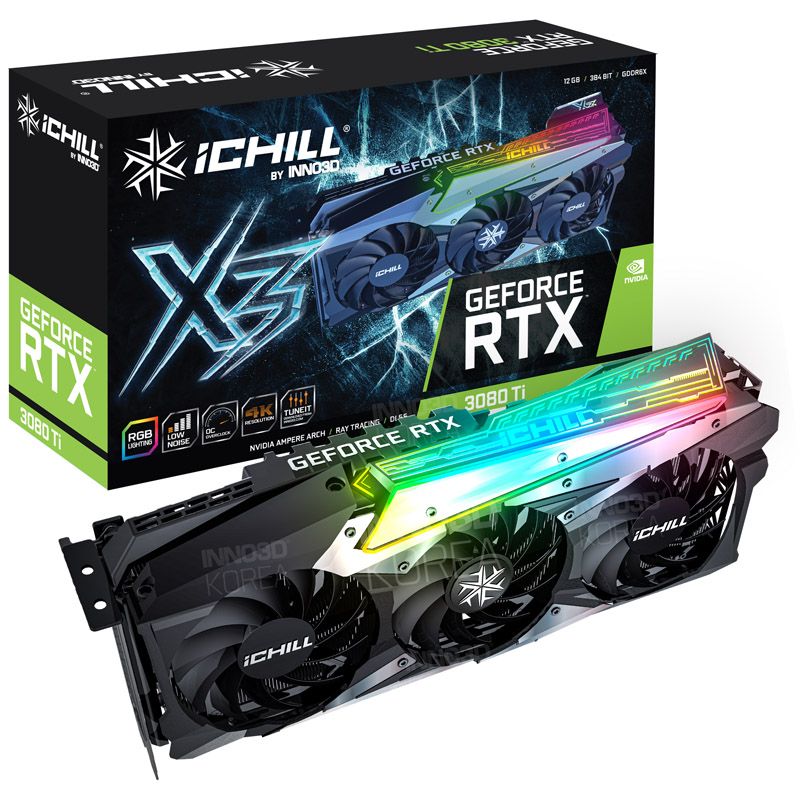Inno3D GeForce RTX 3080 Ti iChill X3 Carte graphique GF RTX 3080 Ti 12 Go GDDR6X PCIe 4.0 x16 HDMI 3 x DisplayPort