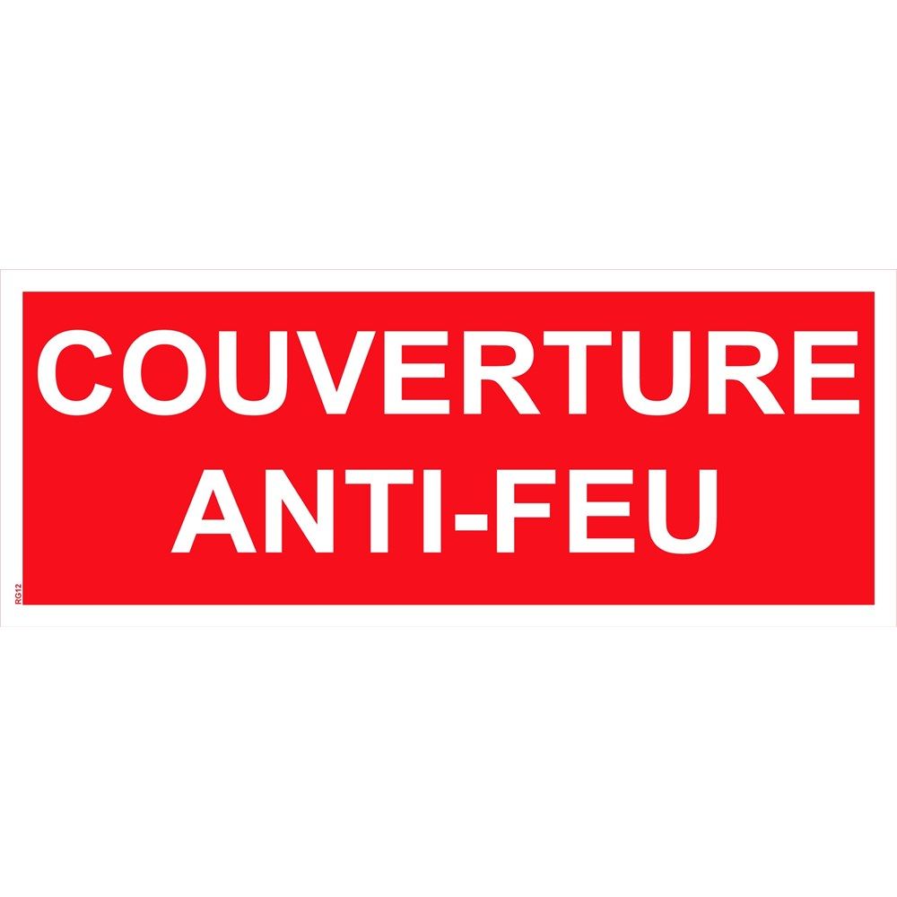 Panneau "Couverture anti-feu" PVC - 200x80 mm