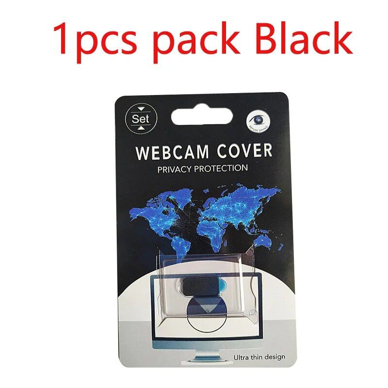 Couverture de WebCam rectangulaire Ultra-mince,autocollant de confidentialité pour IPhone Macbook iPad - Type 1pcs pack Black