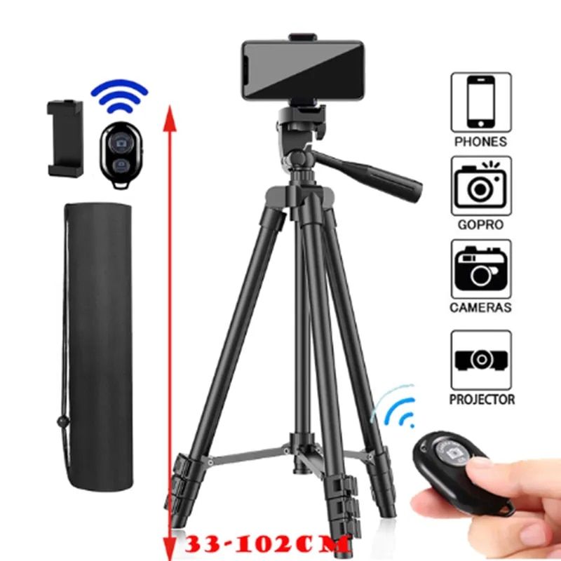 Trépied de voyage en aluminium pour téléphone portable,caméra vidéo professionnelle,photographie statique,Gopro,iPhone,Samsung,40 pouces - Type Black