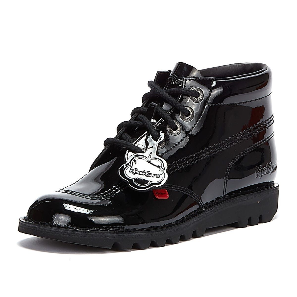 Kickers Kick Hi Bottes Vernies Noires Pour Femmes