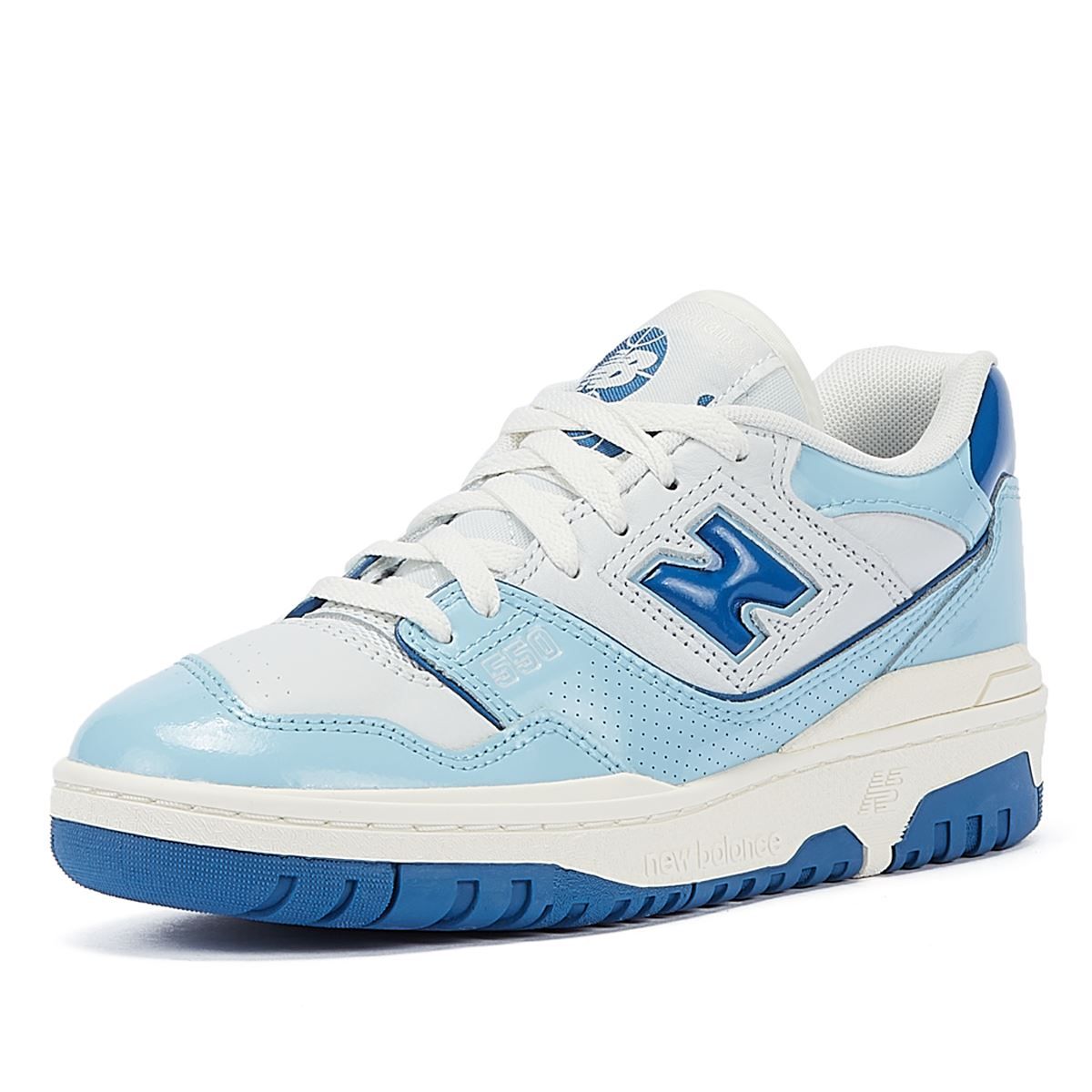 New Balance 550 Baskets Blanches/Bleues En Chrome Breveté - 41 1/2