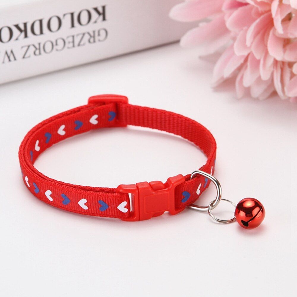Red -Collier Cloche Ajustable En Nylon Pour Animal De Compagnie Et Chat, Accessoire Pour Chien, Chiot, Harnais Pour Chat, En Toute S