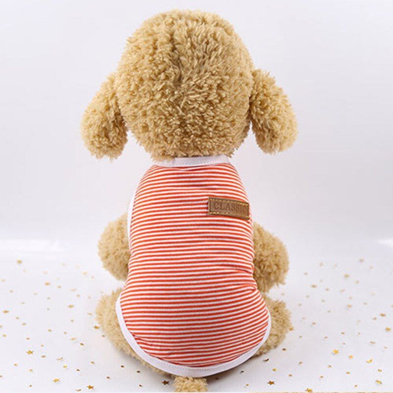 Orange-S -Vêtements À Rayures Classiques Pour Animaux De Compagnie, Gilet Pour Chiens Et Chats, Chemise Katten Kleding Kedi, Vêtemen