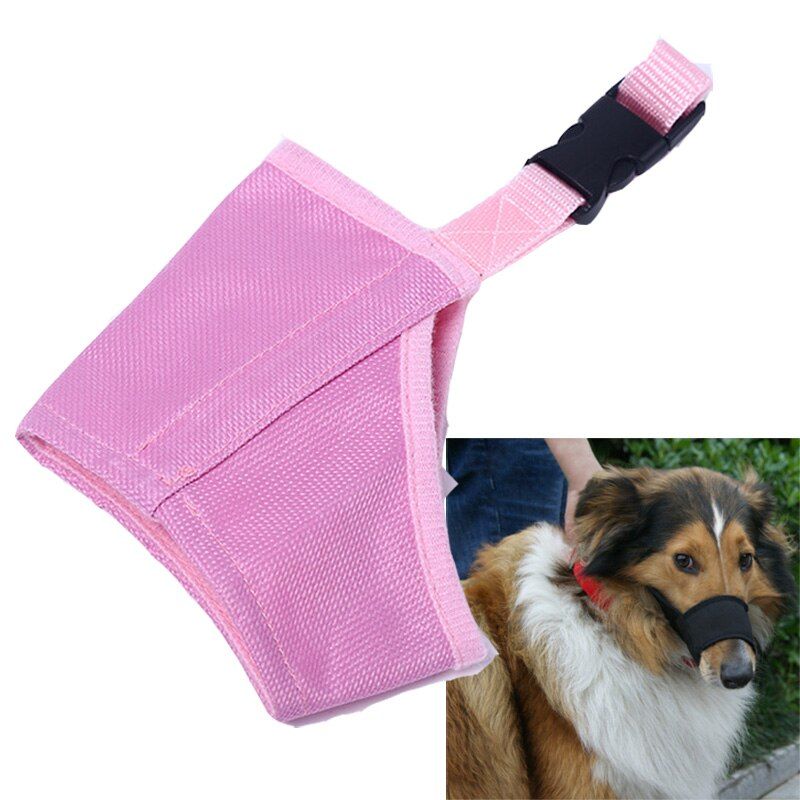 Pink-No 6 -Rose Animal De Compagnie Nylon Réglable Masque Aboiement Morsure Bouche Douce Museau Toilettage Anti Arrêt Mâcher Chien C