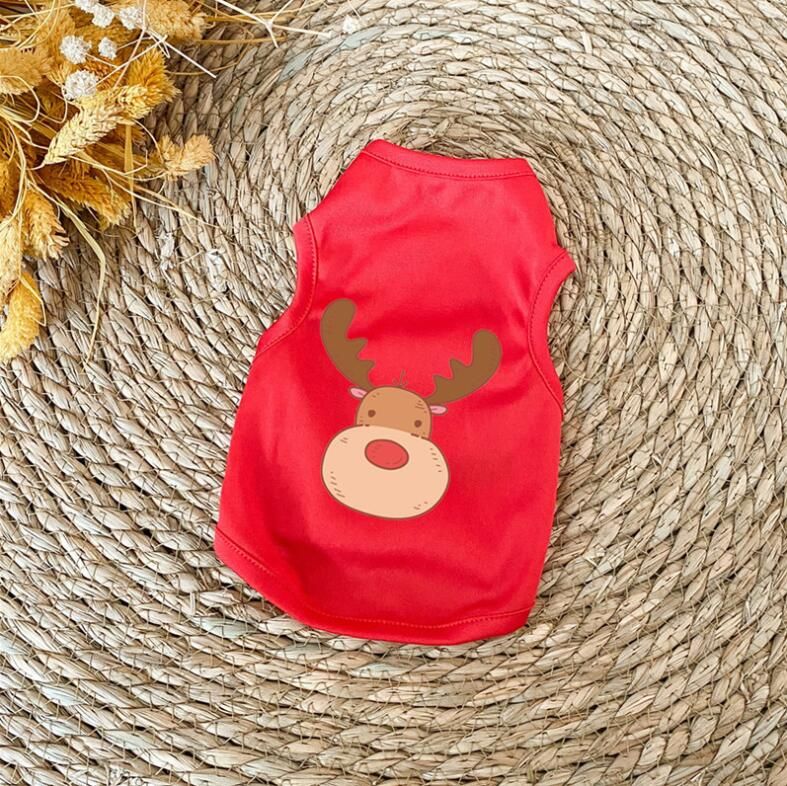 Red Deer-Xl -Vêtements D'été Pour Chat, T Shirt Rouge Pour Petit Chien, Chihuahua, Chiot, 525230