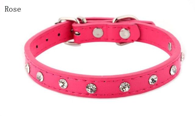 Gris Clair-M -Offre Spéciale Strass Collier De Chien Diamante Colliers Pour Animaux De Compagnie En Cuir Pu Xxs Xs S M