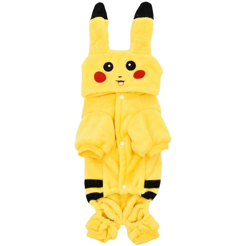 Pikachu-Xs -Costume De Chat De Dessin Animé Suprepet, Vêtements D'hiver Cosplay Pour Animaux De Compagnie Avec Bouton, Manteau Po