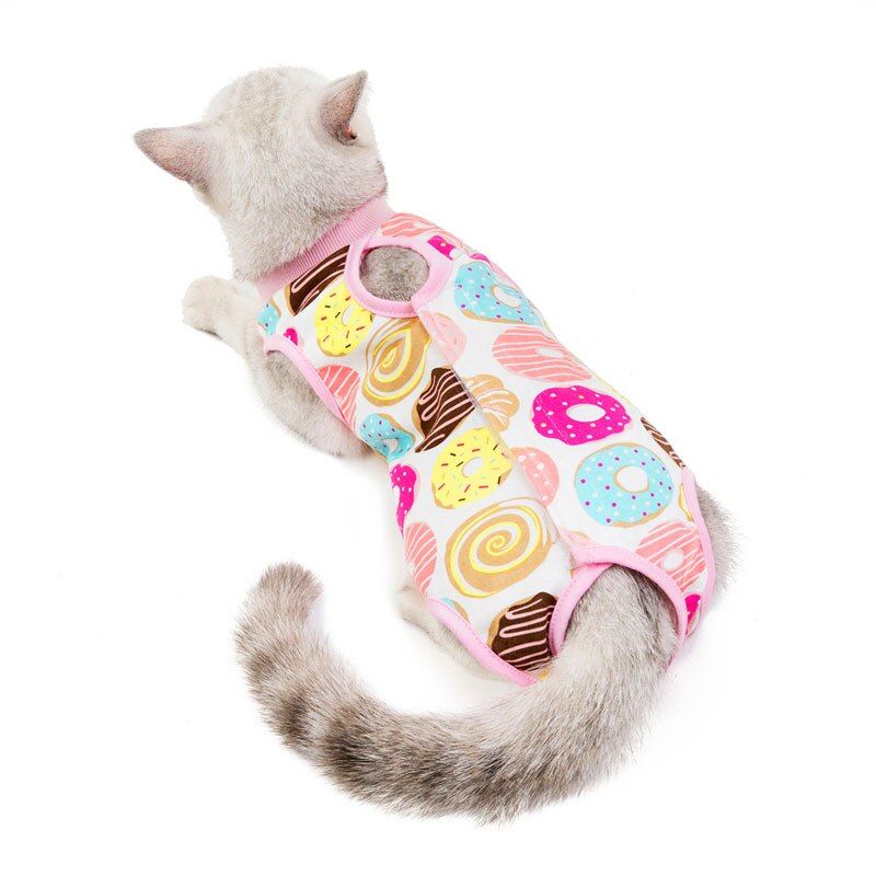 Donut-S -Costume De Récupération De Vêtements De Chat Doux Pour Les Blessures Chemise De Chien Après Chirurgie Porter Des Vêtements
