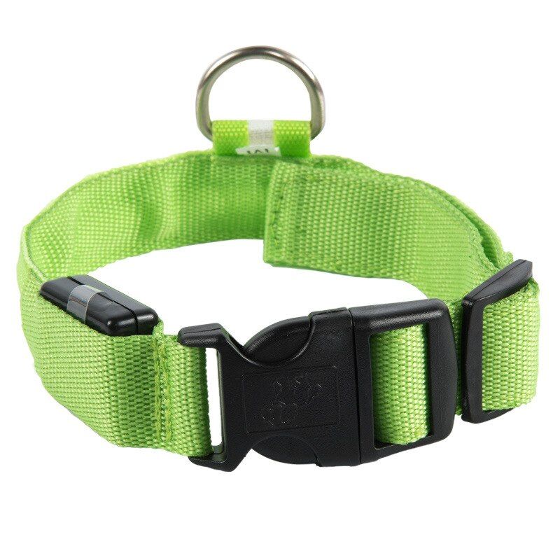 Green-M -Offre Spéciale Lumière Clignotante Brillant Collier De Chien De Compagnie Gemme Lumière Led Fournitures Produits Laisse De